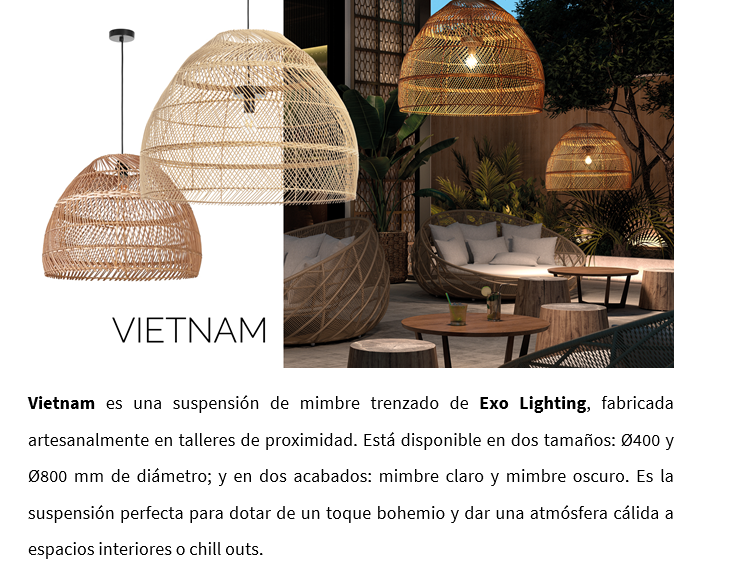Novolux Lighting – Vietnam, toque bohemio y atmósfera cálida para los espacios interiores.