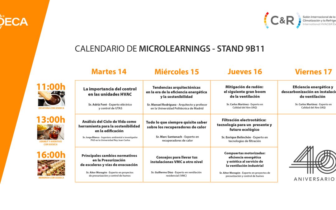 SODECA presenta un amplio calendario de microlearnings para la feria C&R que se celebrará en Madrid del 14 al 17 noviembre.