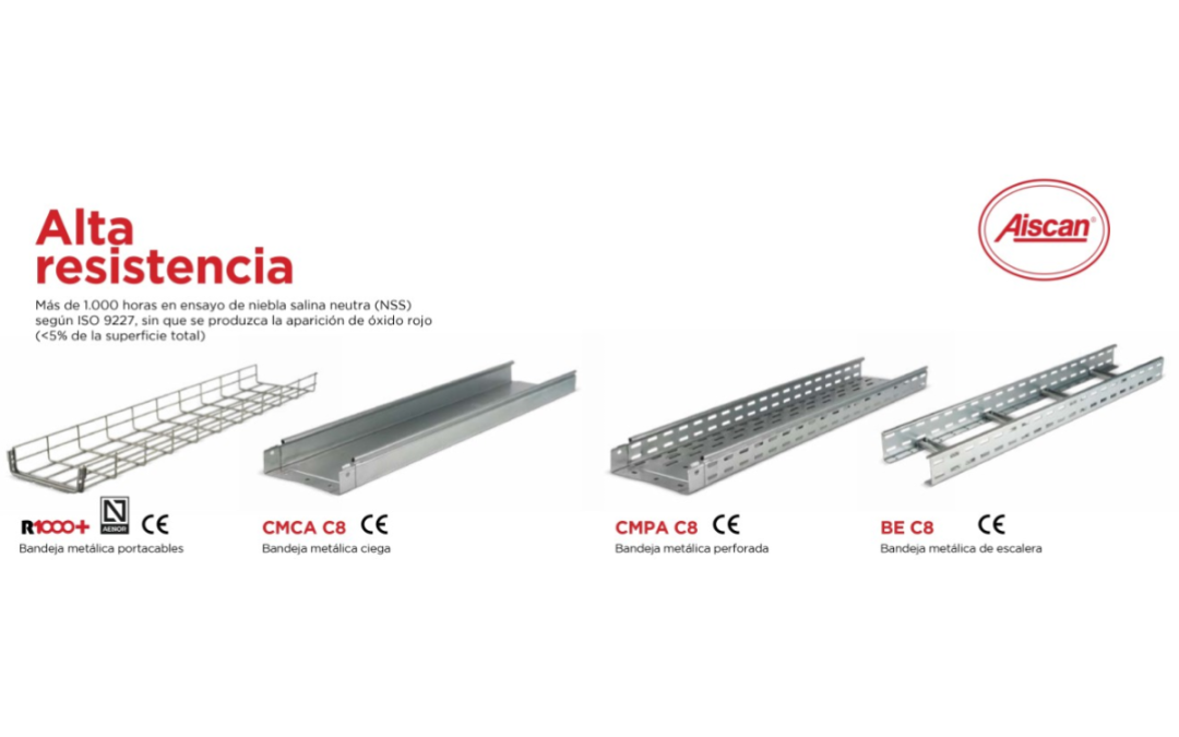 Aiscan: bandejas portacables C8 para instalaciones en ambientes exigentes